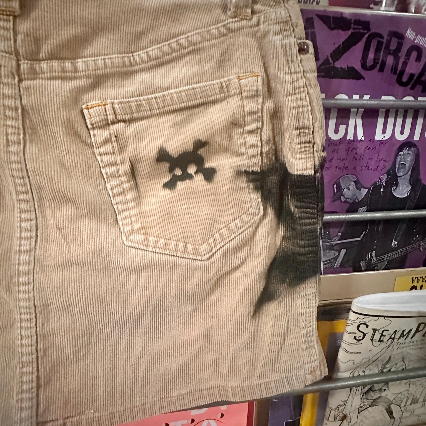 Corduroy Airbrush Mini-skirt